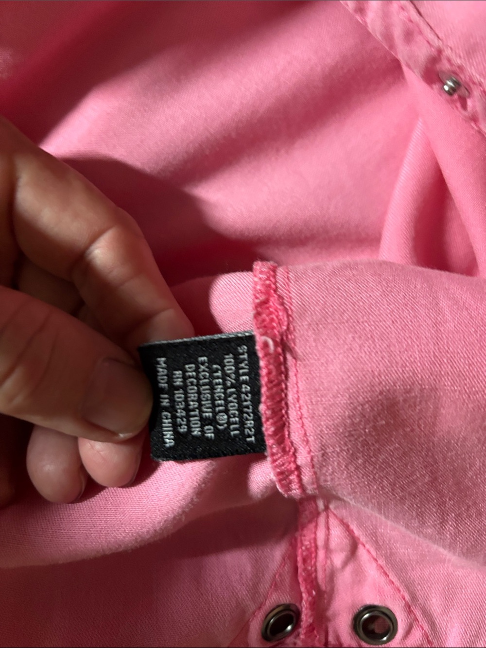 Pink Button-Front Blouse - Picture 5 of 6